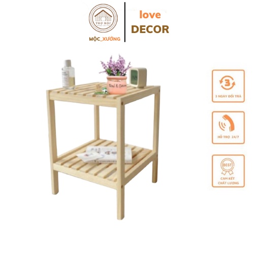 Kệ gỗ đầu giường gỗ thông lắp ráp cực dễ dàng decor phòng siêu xinh - Kệ tab giường phòng ngủ - Bảo hành 6 tháng