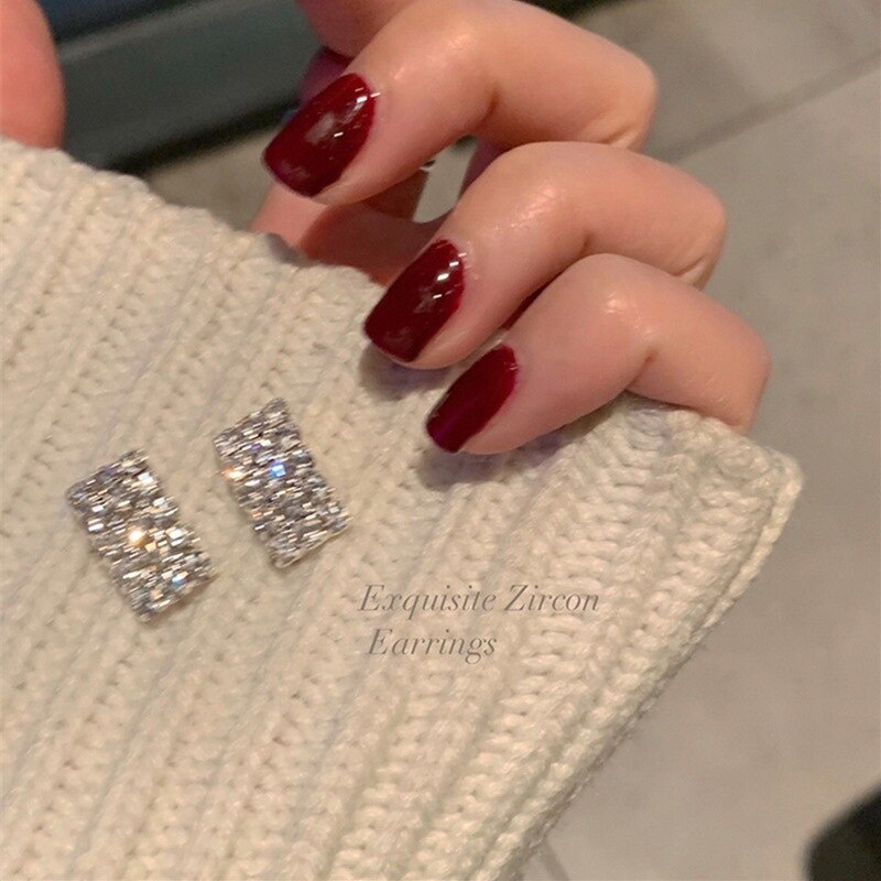 Bông Tai Dạng Kẹp Không Cần Xỏ Lỗ Hình Vuông E0977