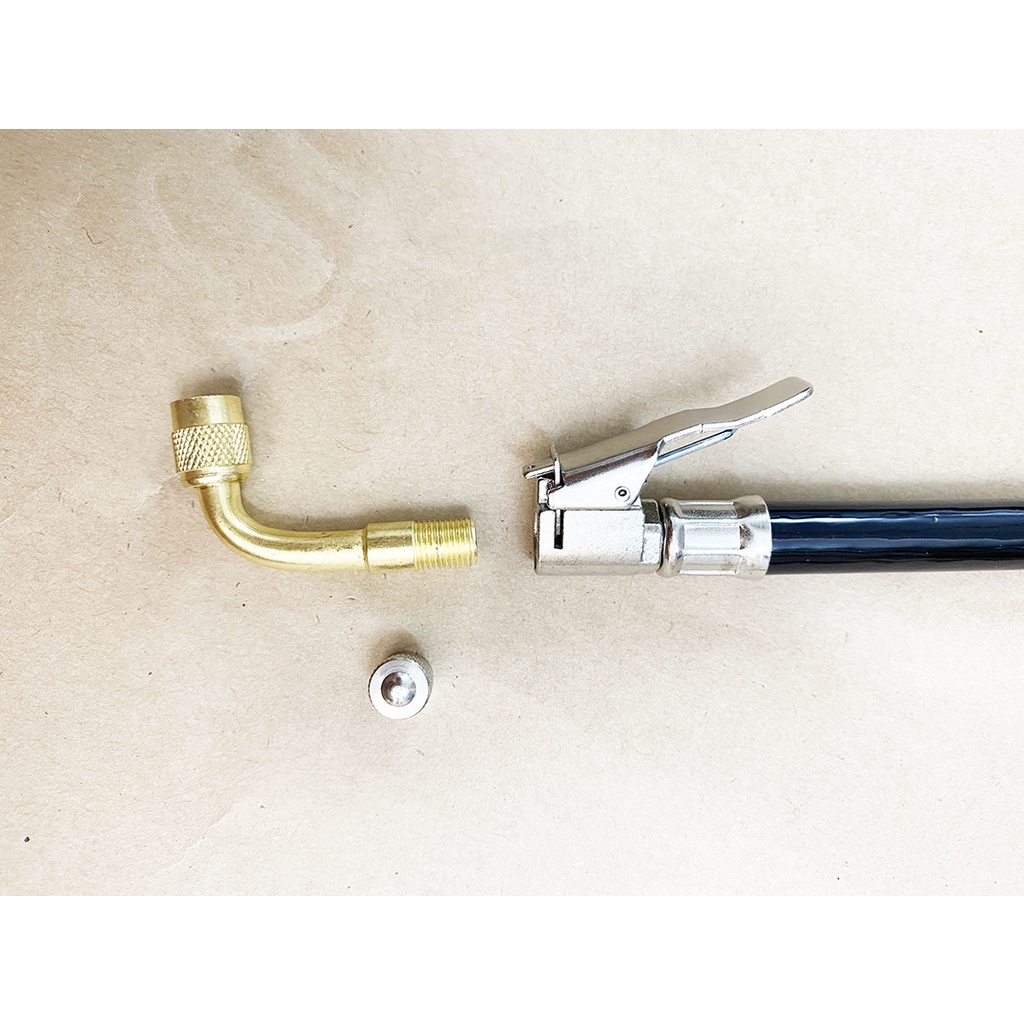 Vòi bơm lốp xe tải bằng cao su chịu áp suất cao dây bơm chân phi 10 có van kẹp tự khóa ống bơm cao áp dài 37cm