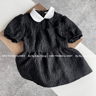 Áo peplum gấm phồng