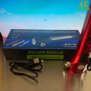 Đèn Pin 11 Chức Năng Có Còi Hú Multi-Function Flashlight Full Box