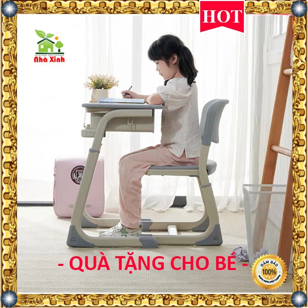 Bàn ghế Chống Gù Cao cấp Quà tặng cho bé yêu KT : 76 x 60 x 40 cm  có thể điều chỉnh ( Màu Xanh lam ) | BigBuy360 - bigbuy360.vn