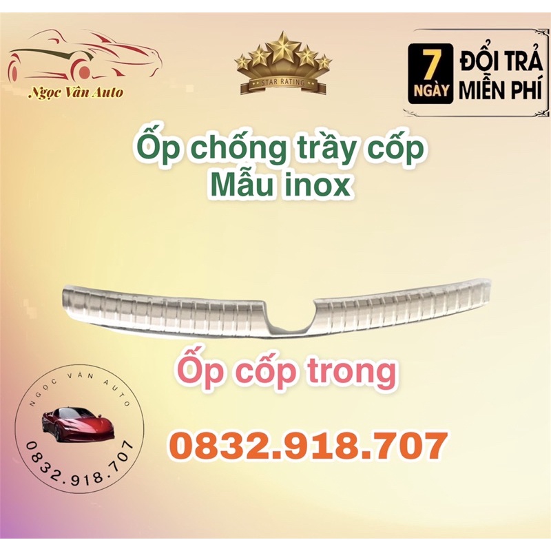 Ốp chống trầy cốp Accent 2018 - 2020. 2021, mẫu inox