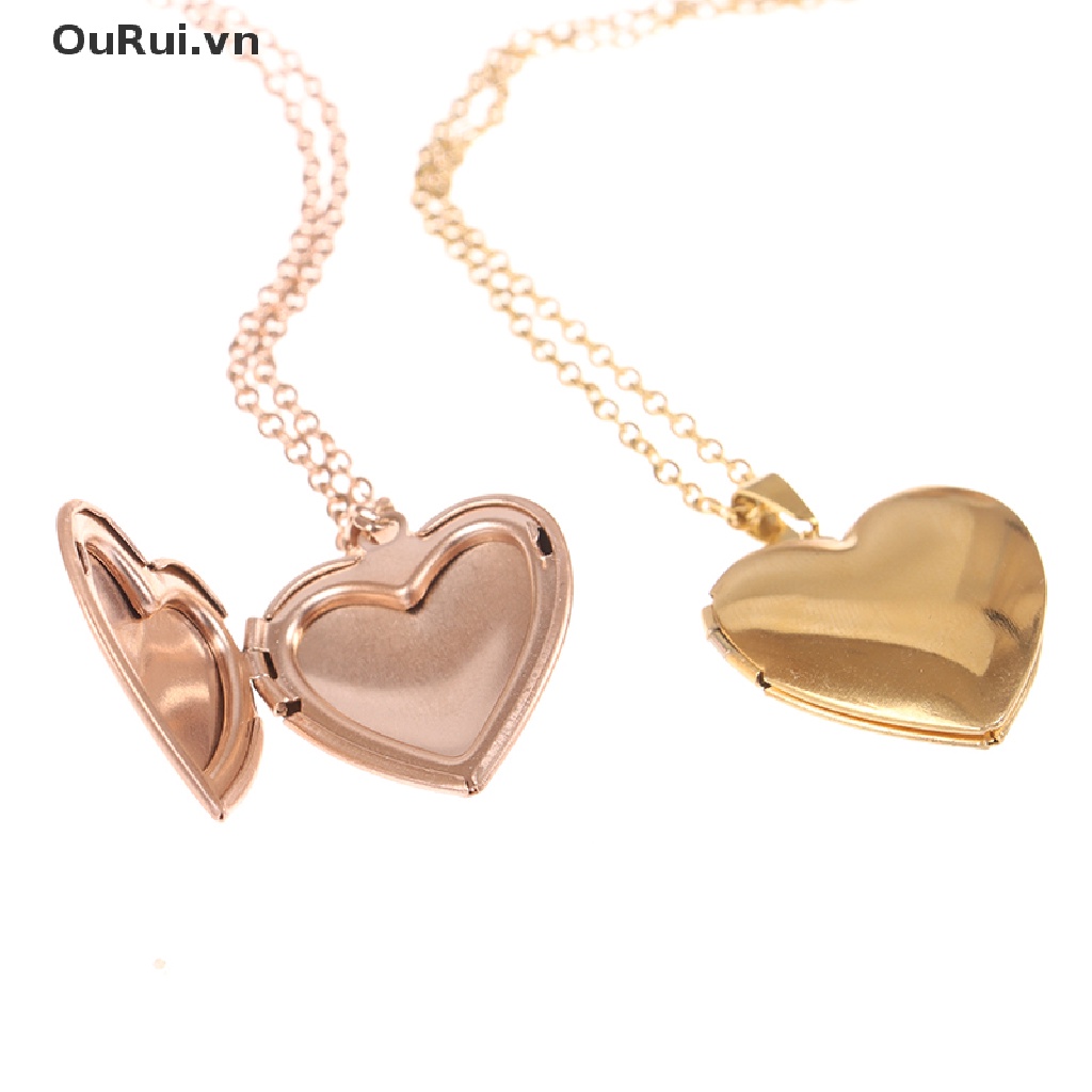 {RUI} Love Heart Locket Pendants for Women Men Openable Photo Frame Picture Necklace {OuRui.vn}