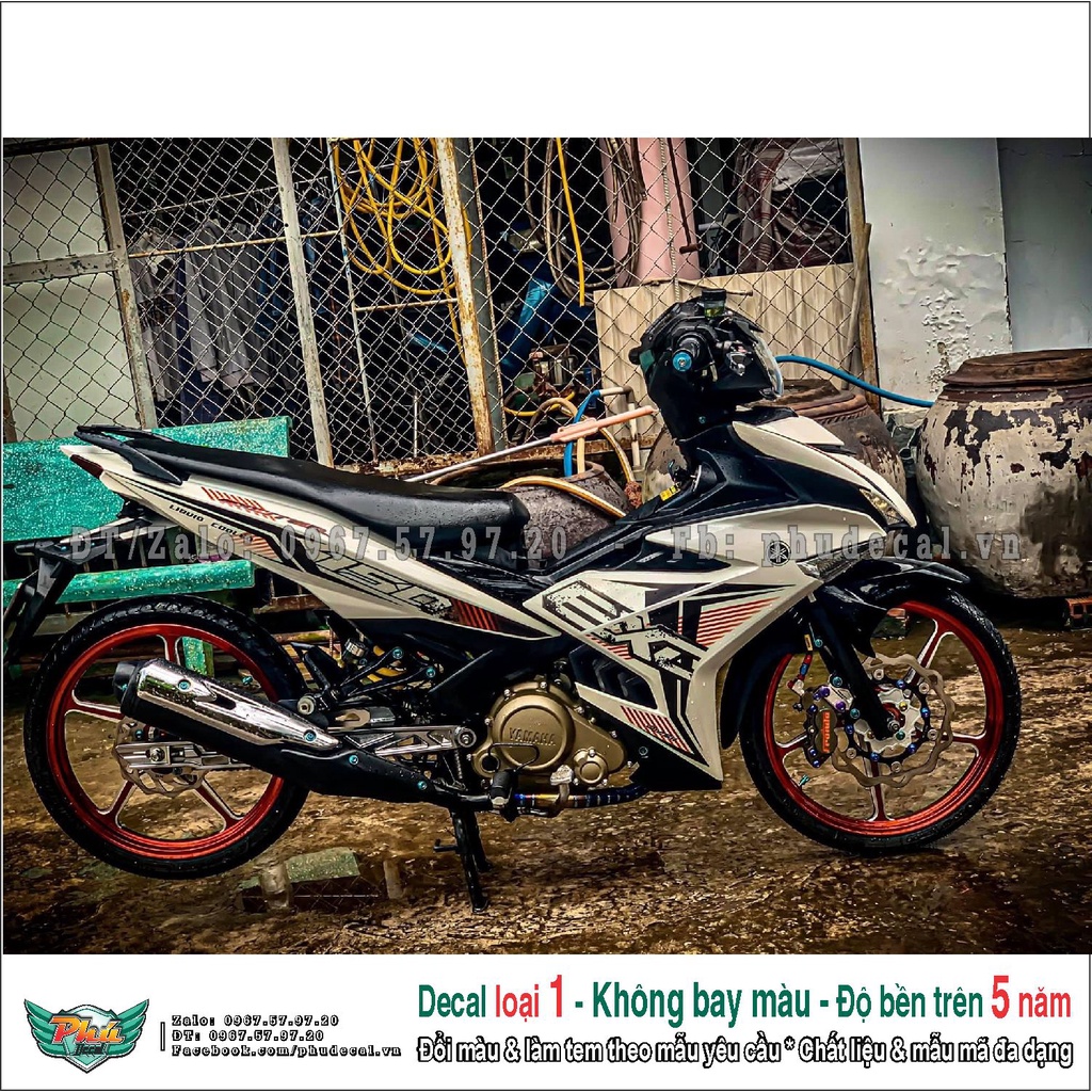 Tem rời Exciter 150 Trắng đỏ (L)