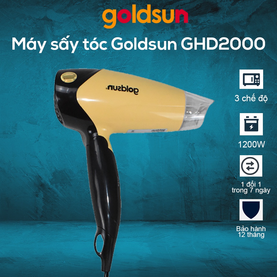 Máy sấy tóc Goldsun GHD2000 công suất 1200W, 3 chế độ sấy thumbnail