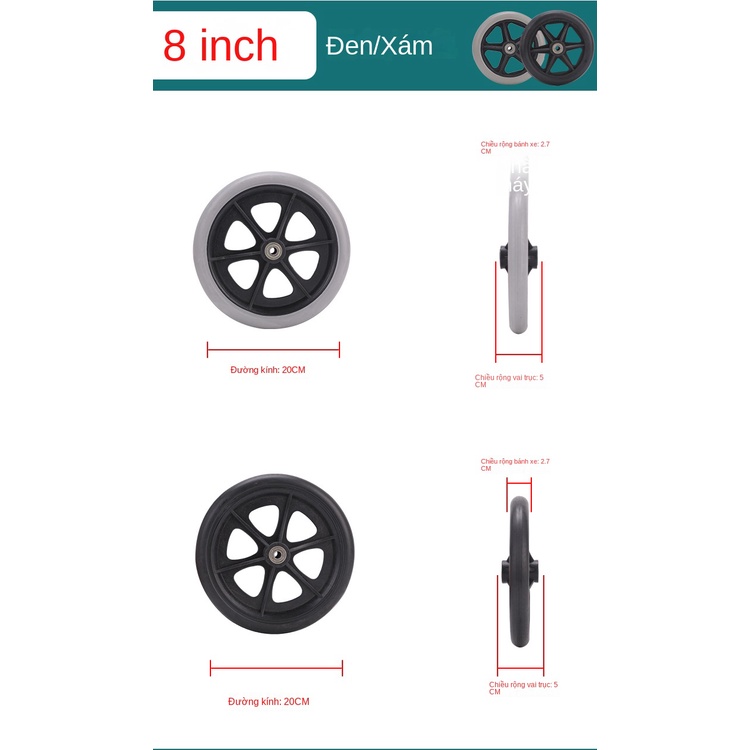 Cặp Bánh Xe Trước Kích Thước 6 inch 7 inch 8 inch Chuyên Dụng Cho Xe scooter