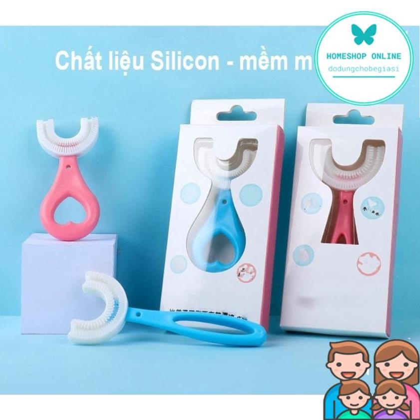 Bàn chải trẻ em đánh răng chữ U cho bé chất liệu silicon mềm mại dễ sử dụng phù hợp cho bé từ 1 tuổi trở lên