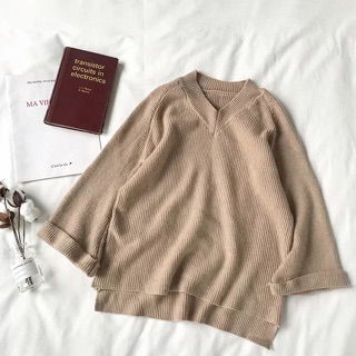 (Có ảnh Thật) Áo len cổ chữ V - ống tay loe | ODER TAOBAO