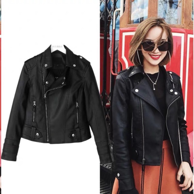 Áo da biker khoá K