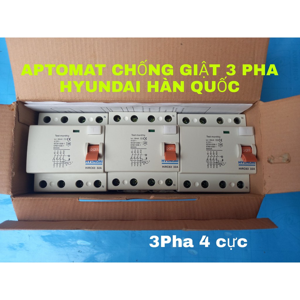 APTOMAT CHỐNG GIẬT 3 PHA 4 CỰC HÀN QUỐC 32A