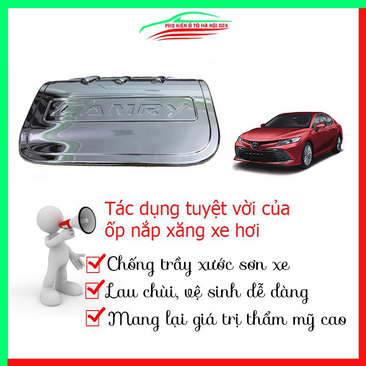 Ốp nắp xăng Camry 2019-2021 mạ crom bảo vệ chống trầy trang trí ô tô