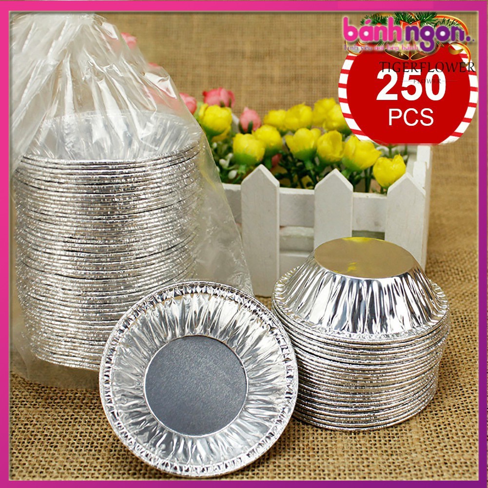 250 đế Tart Trứng Bằng Nhôm Dùng Một Lần, Khuôn Bằng Bạc Nhôm Thiếc để Nướng,bảo Quản Và Hâm Nóng