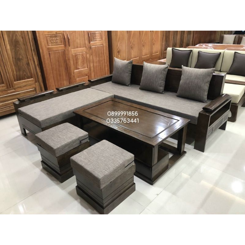 Sofa góc gỗ sồi rẻ nhất shoppe