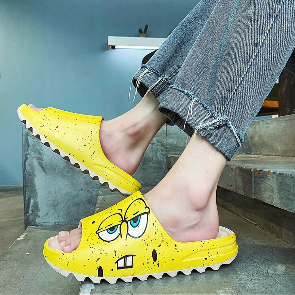 Dép YZ bản mặt cười chuẩn 2020 - LOGO và chữ Đầy đủ - size nam nữ