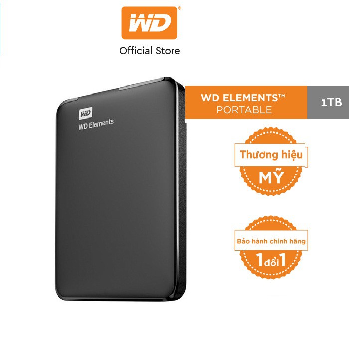 Ổ cứng di động Western Digital WD Elements 2.5" 1TB - WDBUZG0010BBK