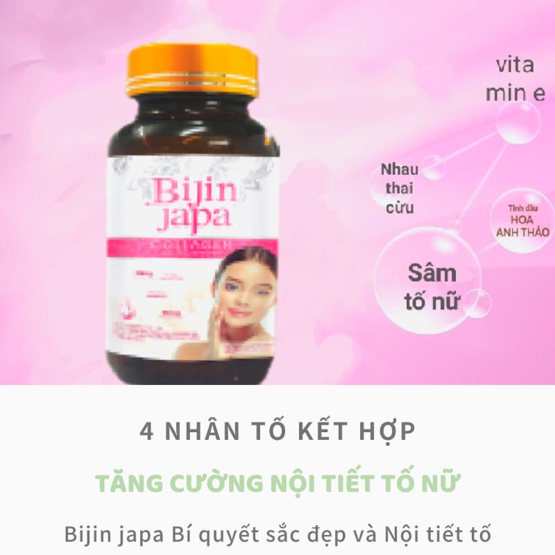 Viên uống trắng da collagen ( Bijin japa ), làm đẹp da, cân bằng nội tiết tố nữ