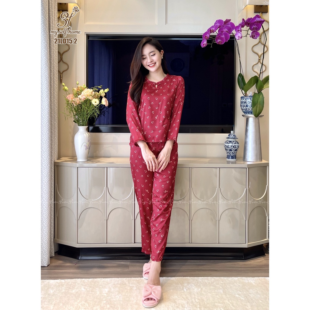 Bộ đồ mặc nhà 3t myself home lụa thu đông
