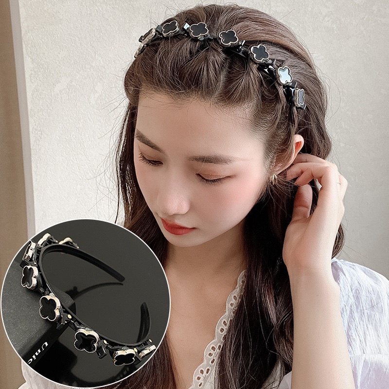 Bờm băng đô cài tóc đính đá dùng để bện tóc, kẹp tóc đội đầu nhiều kiểu xinh xắn dành cho nữ phong cách Hàn Quốc