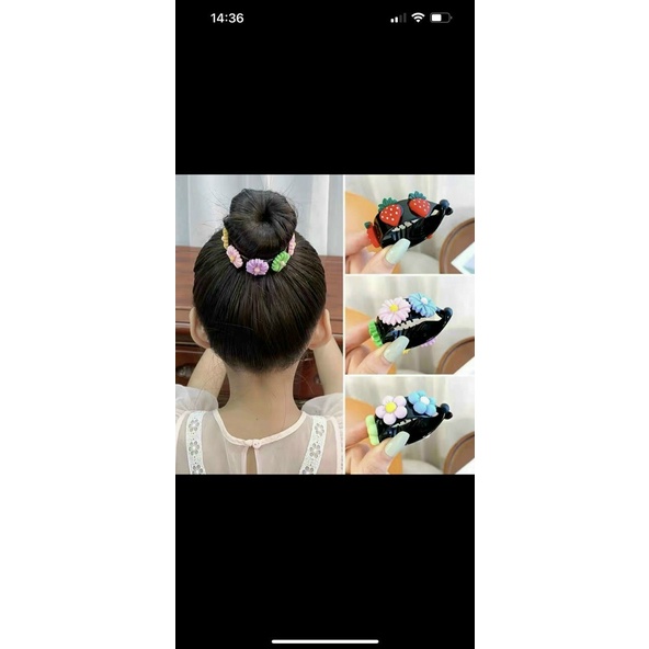 Kẹp Tóc Đính Bóng Tròn Cố Định Tóc Đuôi Ngựa Lưng Cao Dành Cho Bé Gái