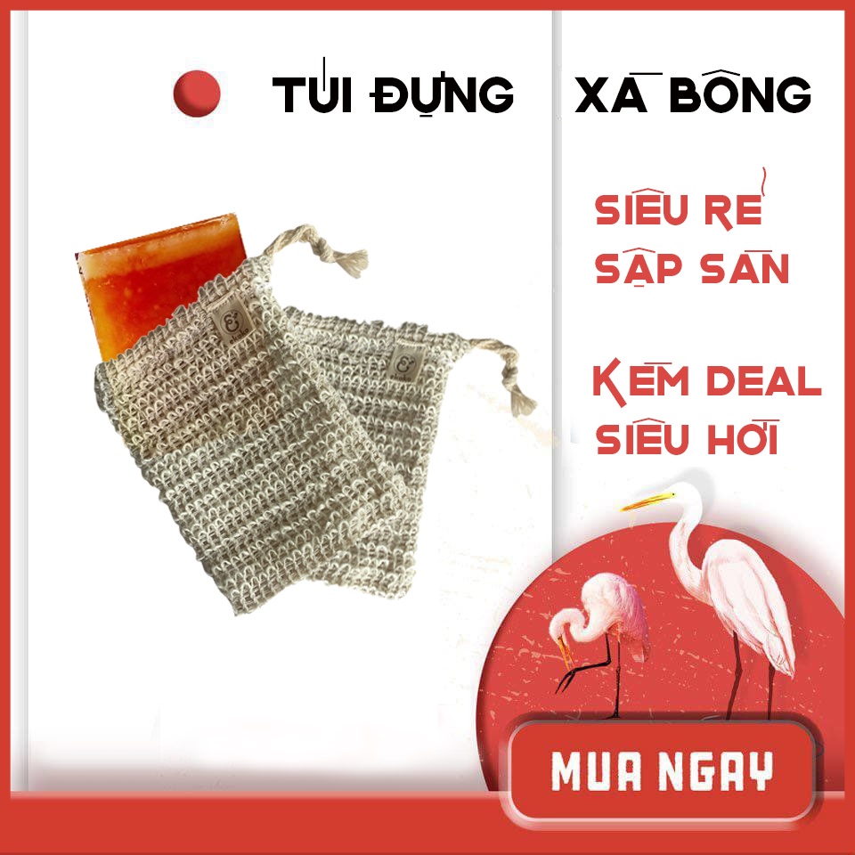 Bông tắm sợi vải sợi tự nhiên cao cấp tiện lợi, tạo nhiều bọt QUÊ MỘT CỤC