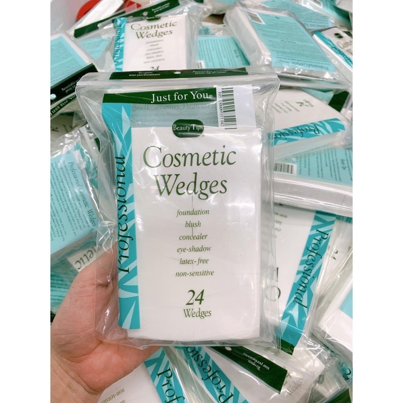 Bông mút tán kem nền trang điểm 24 miếng Cosmetic wedges