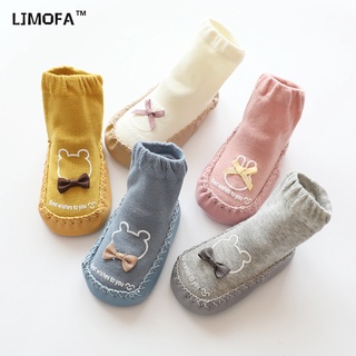 LJMOFA KIDS 1-2-year-old baby sàn vớ nơ hoạt hình lớp học đầu tiên mềm đáy vớ trẻ em vớ trẻ em vớ bán buôn