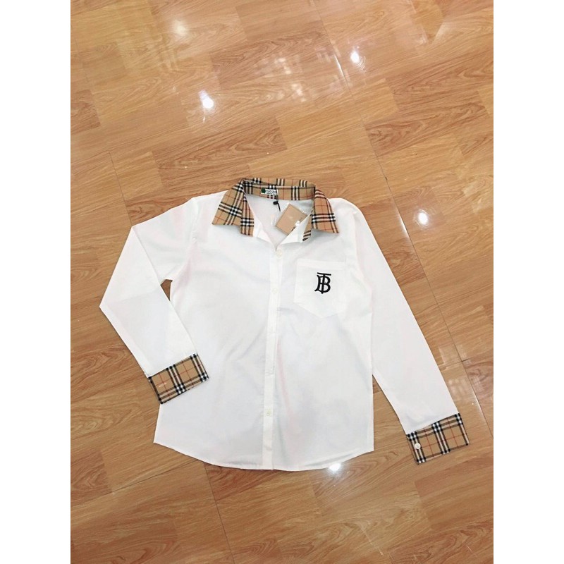 [Mã FAMAYWA giảm 10K đơn 50K] Áo Sơ Mi Trắng Thêu Chữ B Pha Kẻ BBR | BigBuy360 - bigbuy360.vn