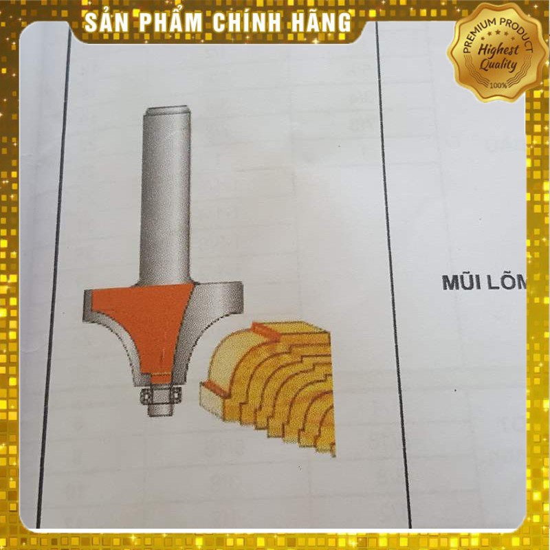 MŨI PHAY LÕM ỐNG TƠ CỐT 12.7MM CAO CẤP