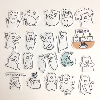 Sticker gấu trắng dán trang trí note, scrapbook, planner,... size 3-5cm