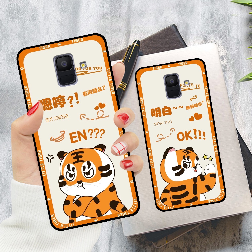 Ốp lưng Samsung A6 2018 / A6 Plus in hình cặp đôi doremon, hổ, khủng long dễ thương