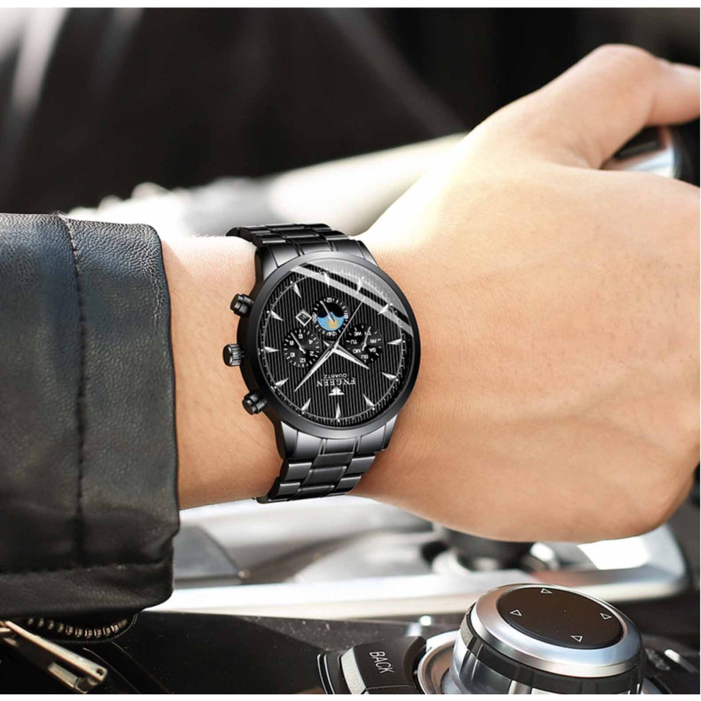 Đồng hồ nam FNGEEN dây thép bền màu, chống nước, kiểu dáng lịch lãm ( Tặng kèm tháo mắc, tỳ hưu Mã: AF26 )