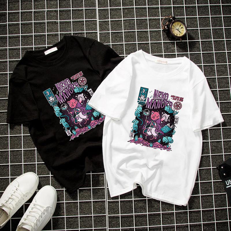 Áo thun tay lỡ họa tiết hoạt hình vải dày mịn 2020T3071