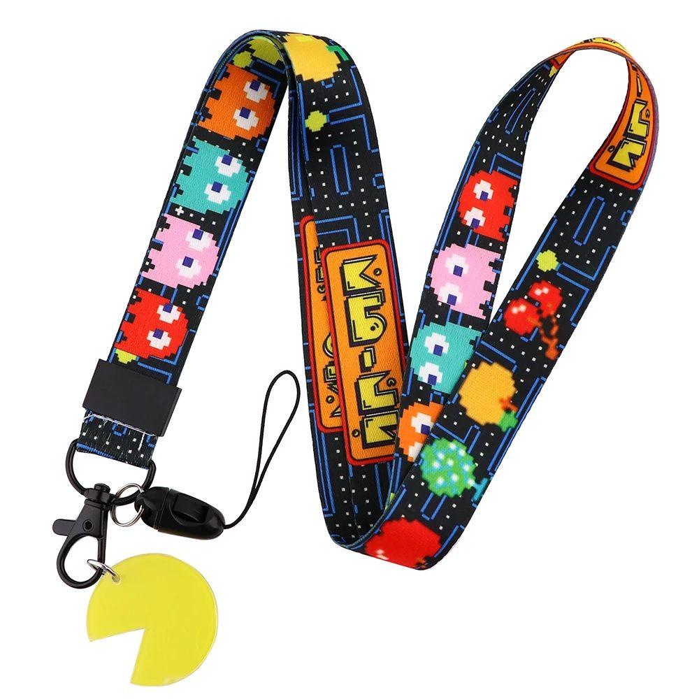 Dây Đeo Điện Thoại / Chìa Khóa / Thẻ Tên / Máy Ảnh Hình pac-man Có Móc Khóa Dây Ruy Băng