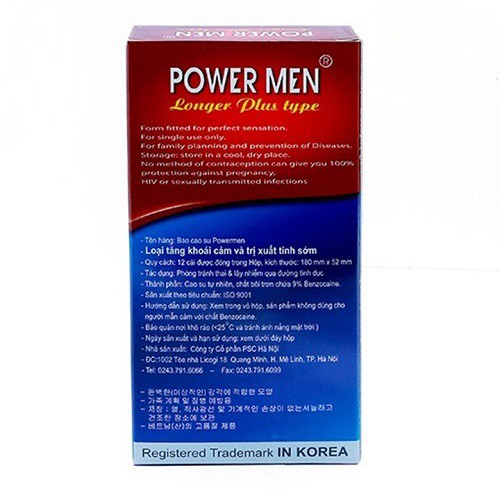 Bao cao su POWERMEN Longer Plus 12 chiếc