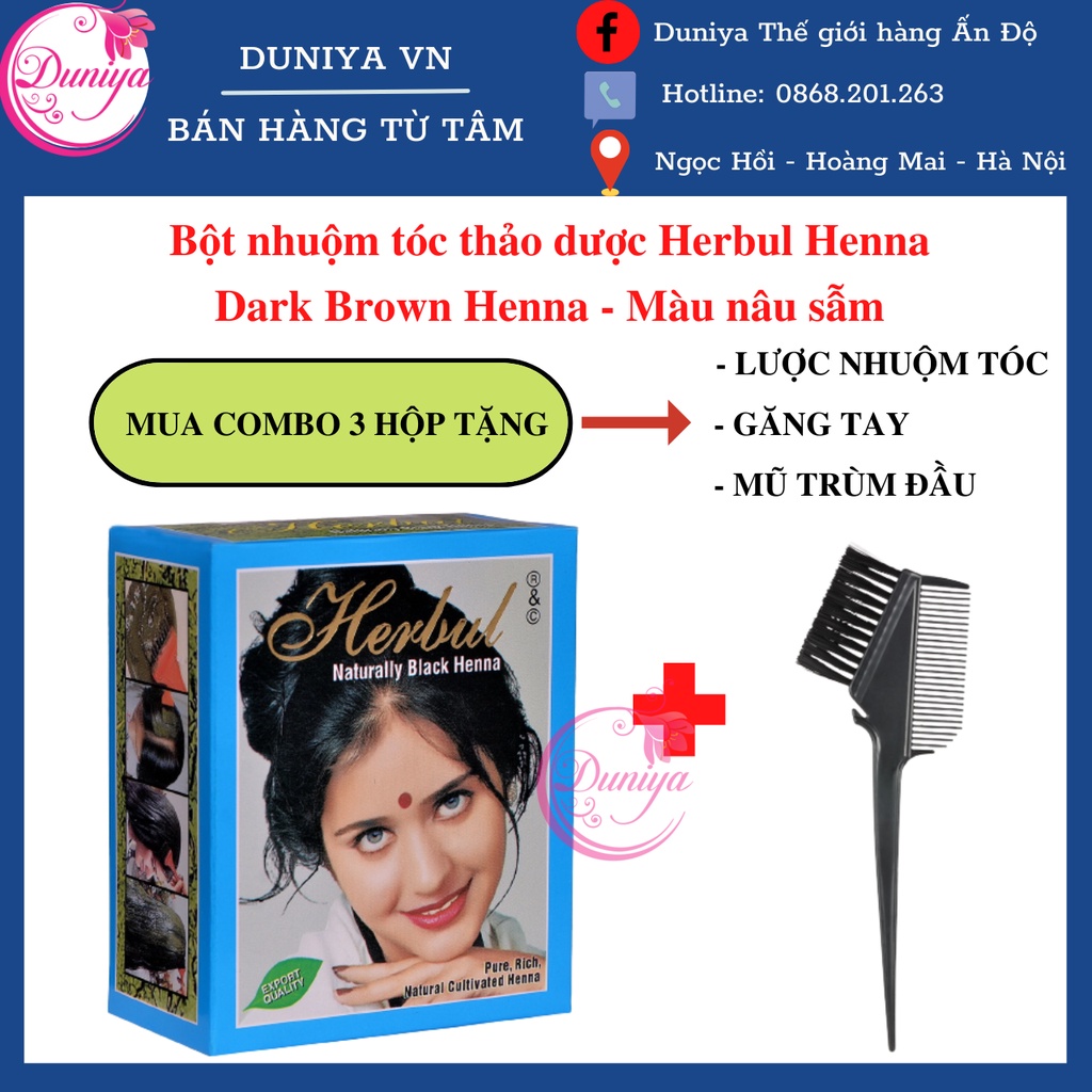 Bột Nhuộm Tóc Herbul Henna - Màu Đen tự nhiên