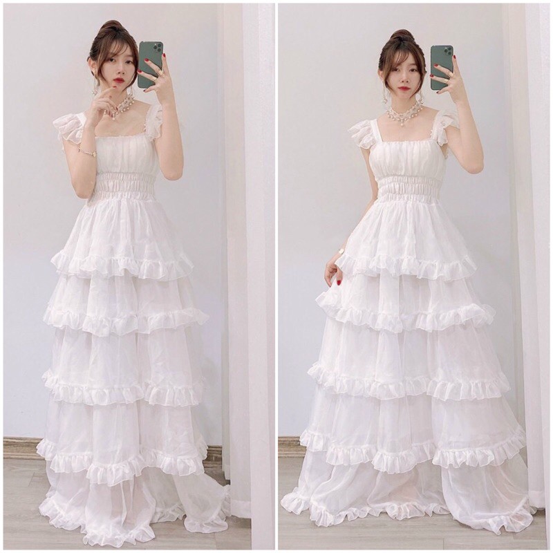 ❤️V239 VÁY ĐẦM MAXI DÀI TRỄ VAI DÁNG XOÈ BỒNG BỀNH | BigBuy360 - bigbuy360.vn