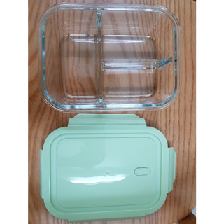 Hộp 2 ngăn, 3 ngăn thủy tinh dung tích 1000ml kèm túi đựng mang đi làm, đi chơi
