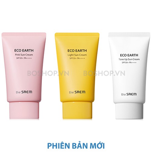[AUTH - Sẵn] Kem Chống Nắng The SAME Eco Earth Pink Sun Cream (SPF 50+/PA)++++ | Thế Giới Skin Care