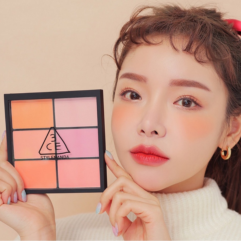 [Chính hãng] Bảng phấn má hồng 3CE Pro Multi Blush Color Palette 6 ô màu trang điểm tự nhiên 25.8g