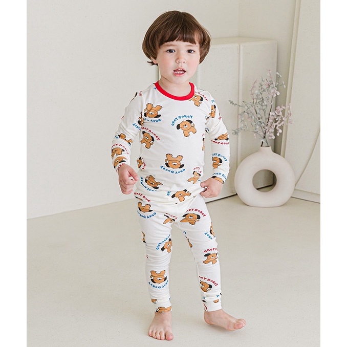 Bộ thu đông dài tay chú cún cho bé 10-21kg của Cordi-i Hàn quốc