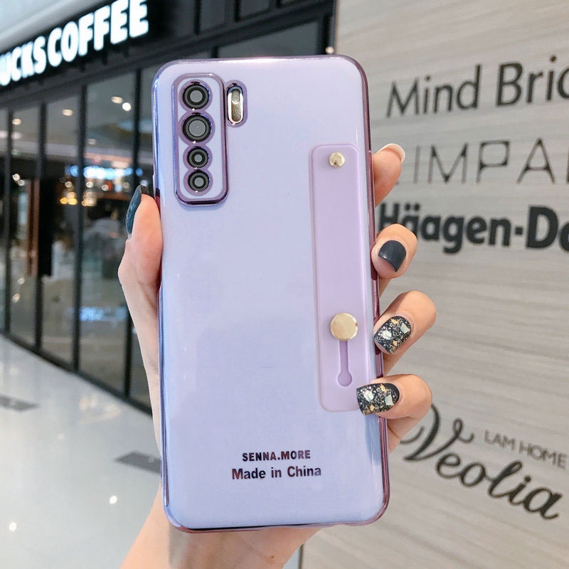 Ốp Điện Thoại TPU Mềm Mạ Ống Kính Có Dây Đeo Cho Samsung A13 A32 A53 A33 A72 M52 5G A22 A12 S22 Plus