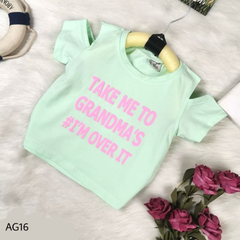 [COTTON 4 CHIỀU ] Áo CROPTOP rách vai bé gái từ 8kg đến 25kg