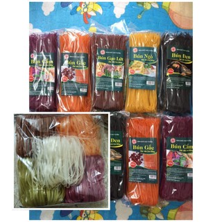 Mì ngũ sắc từ gạo lứt và rau củ quả gấc,ngô,cẩm,củ dền,chùm ngây siêu ngon đặc biệt  gói 500g