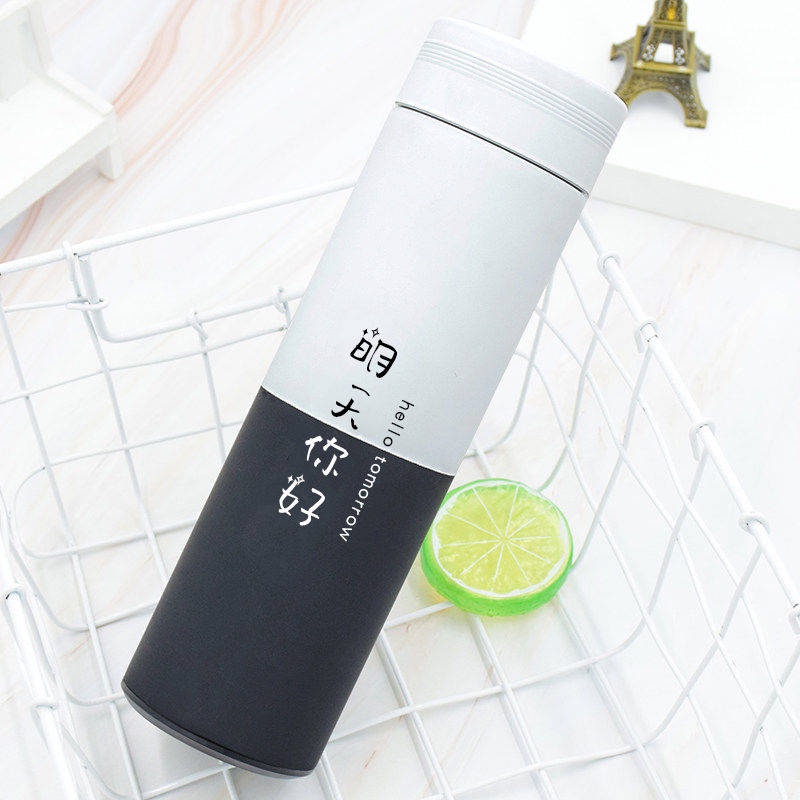 Cốc cách nhiệt nam và nữ sinh viên Hàn Quốc xu hướng sáng tạo cốc nước cầm tay tươi văn học cá tính đơn giản cốc thép kh