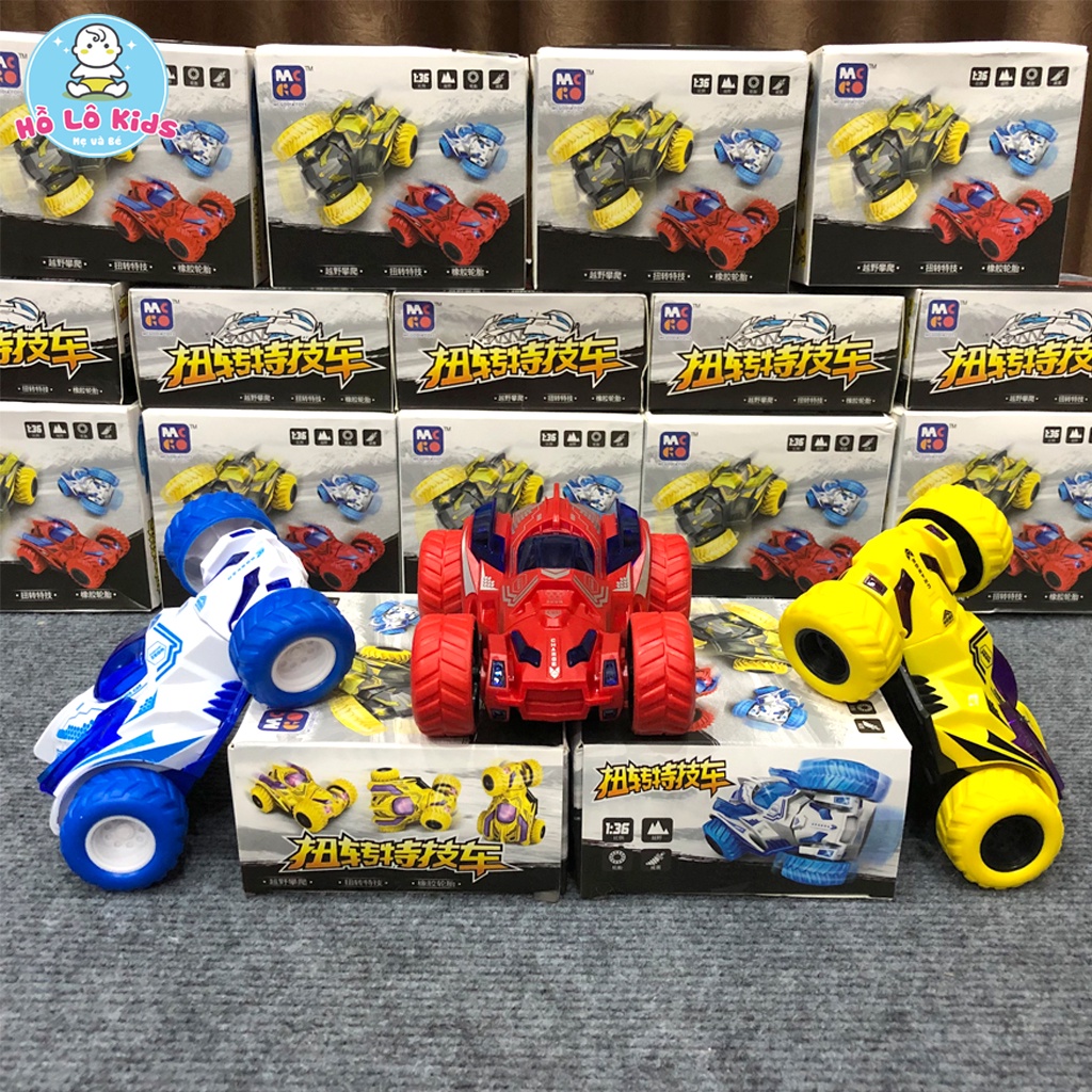Ô tô đồ chơi xe địa hình đầu xoay 360 độ, xe ô tô bánh đà cao cấp cho bé Hồ Lô Kids