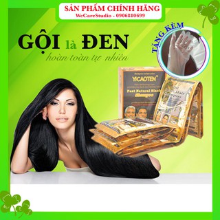 Dầu gội nhuộm đen tóc YiCaoTen - 1 gói (kèm bao tay)