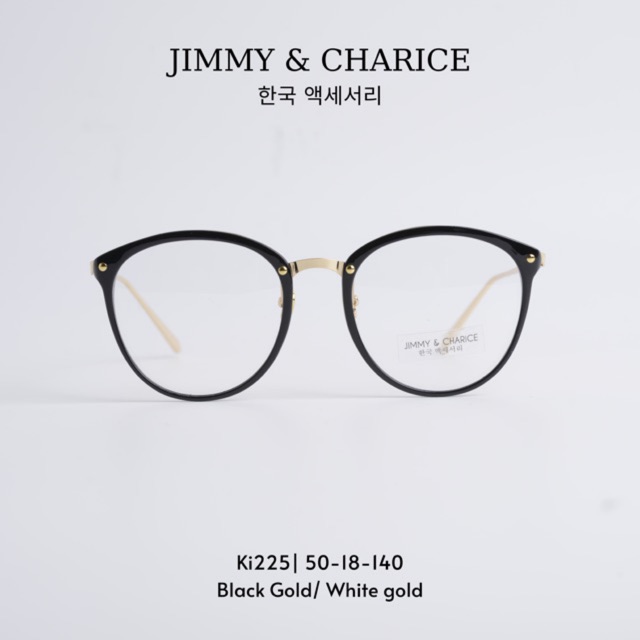 Gọng kính cận nữ Jimmy & Charice mắt tròn gọng kim loại cao cấp mặt kính chống xước chống tia UV tốt có cắt cận,loạn | BigBuy360 - bigbuy360.vn