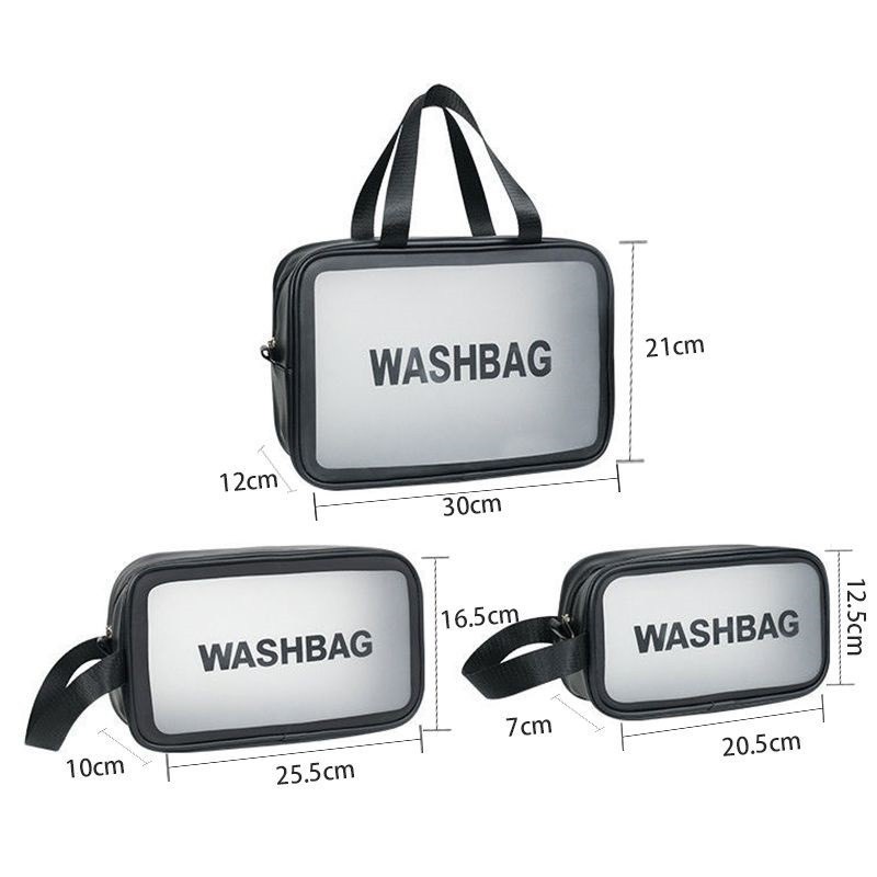 Túi đựng mỹ phẩm du lịch Washbag có quai chống thấm nước đựng đồ trang điểm cá nhân đồ bơi chất trong suốt cao cấp 88249