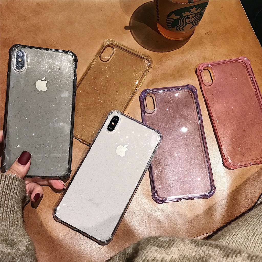 glitter gradient anti-drop airbag Phone Case iPhone X XR ...